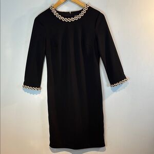 Karl Lagerfeld Black bead Embellished Sheath Dress size 2